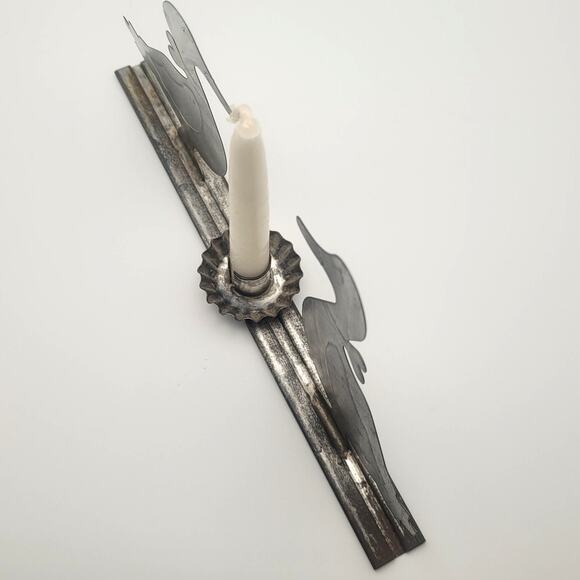 Tin Metal Duck Candle Holder Centerpiece Rustic Farmhouse Primitive Taper Stand - Picture 5 of 8